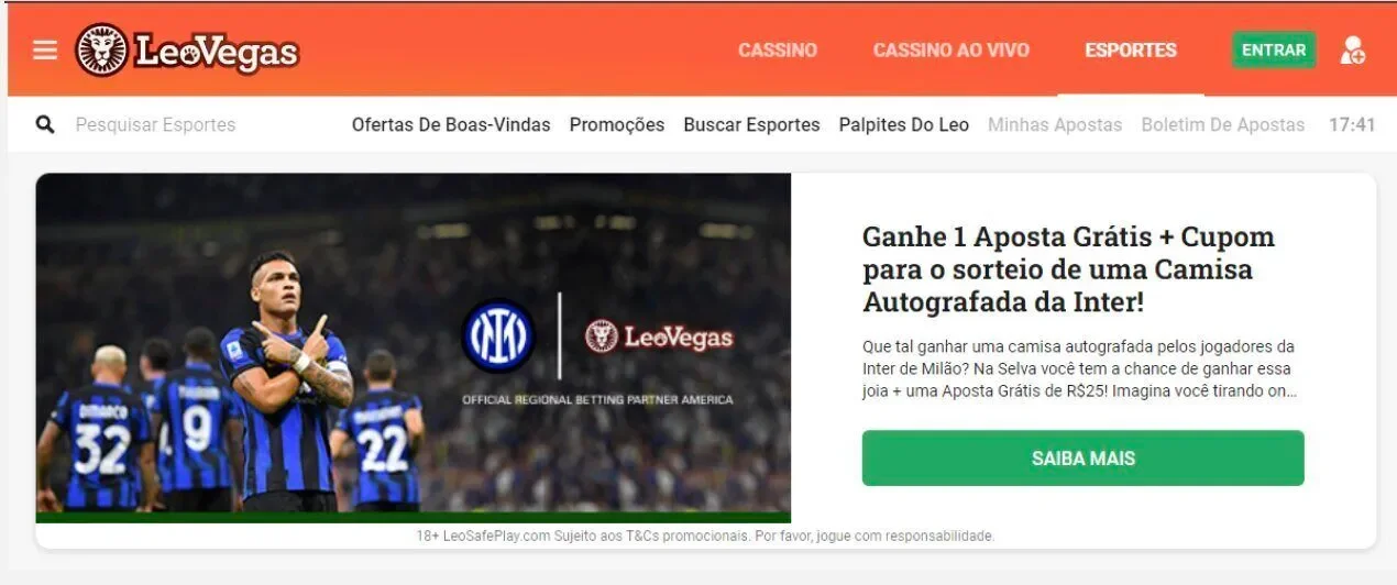 Aposta grátis no LeoVegas