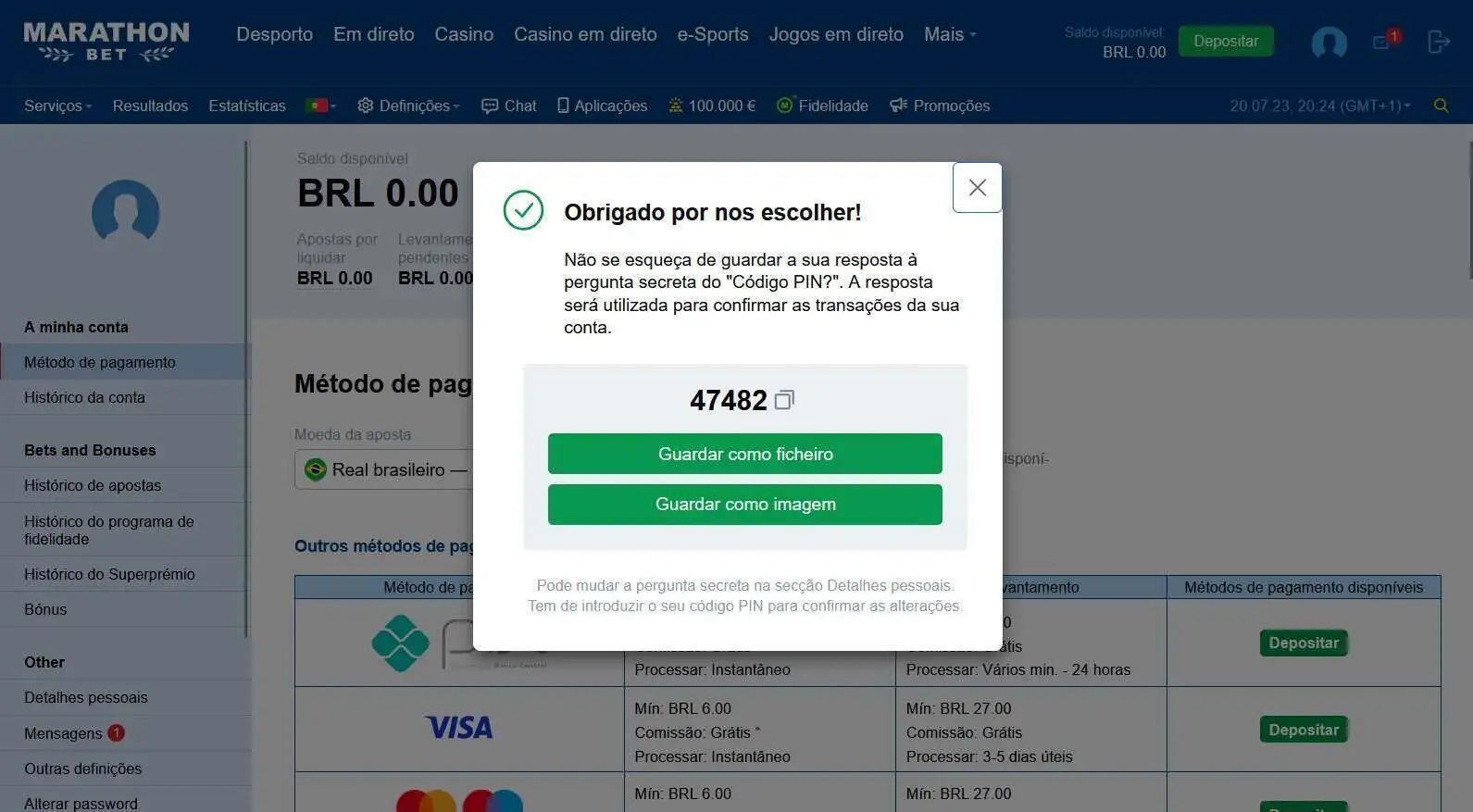 Como fazer seu registro Marathonbet 2