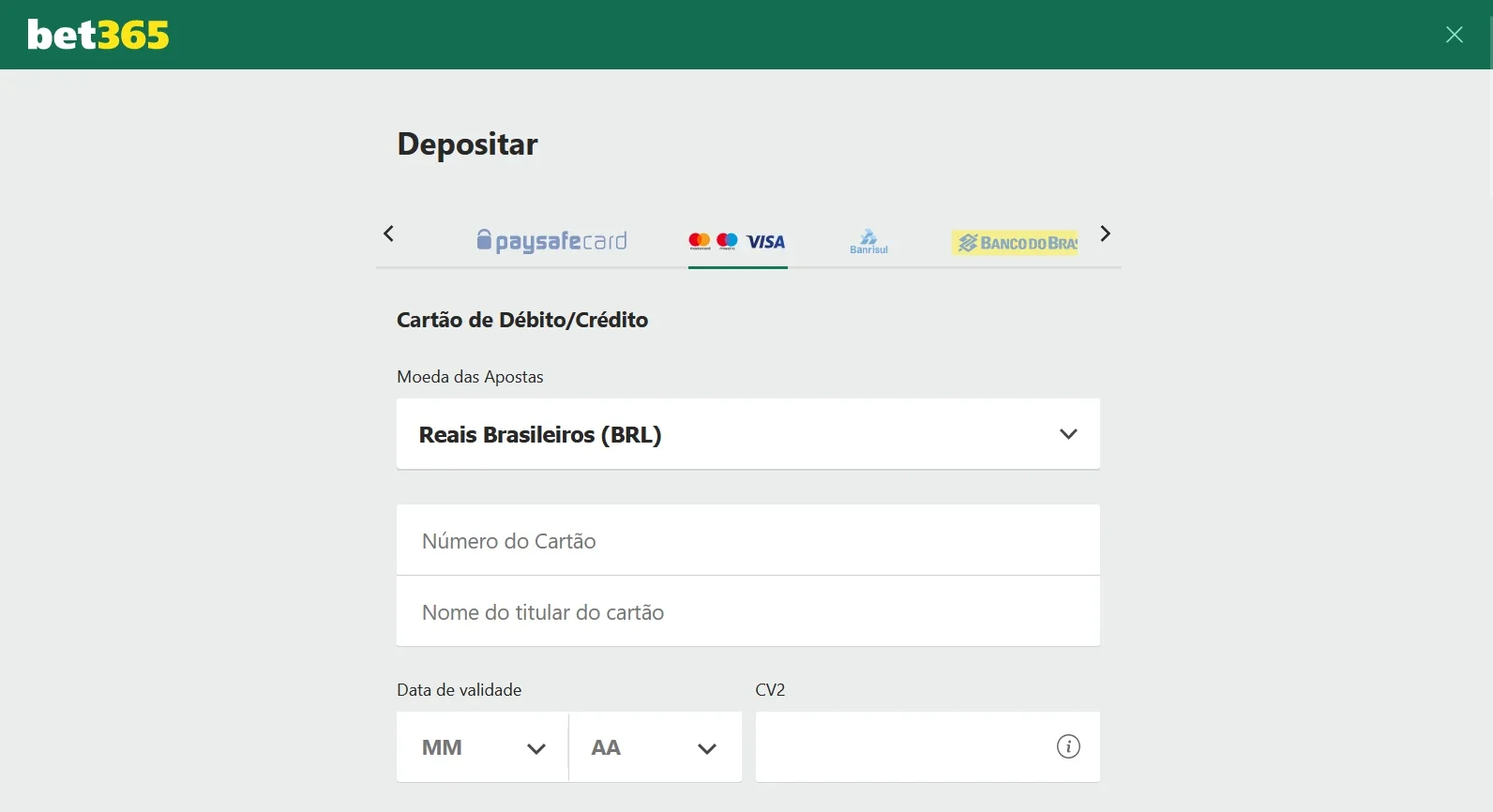 escolha metodo Visa