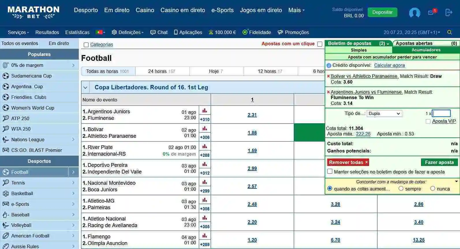 Como fazer uma aposta Marathonbet 3