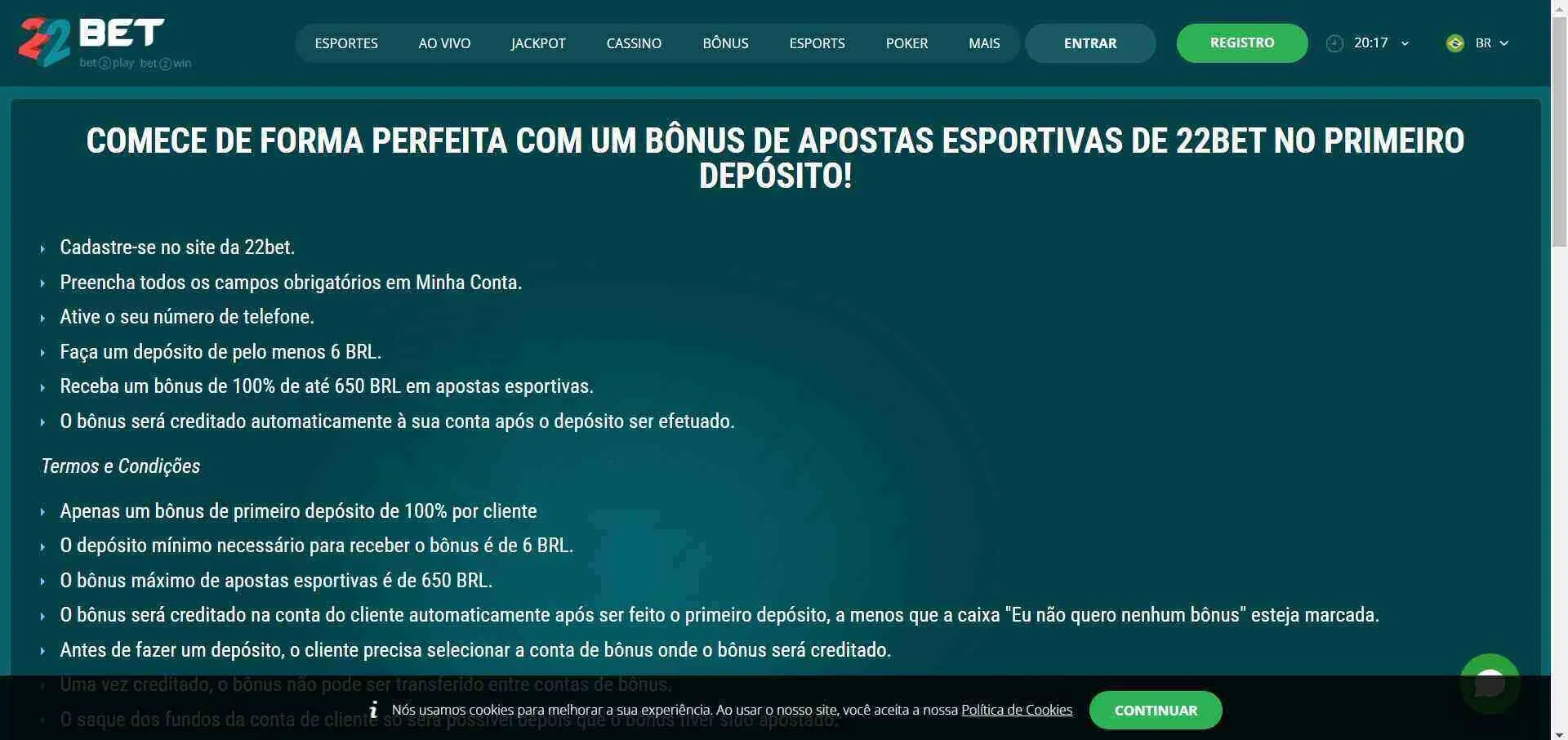 Bônus da 22bet