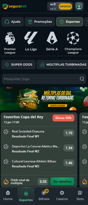 Página de apostas na SeguroBet