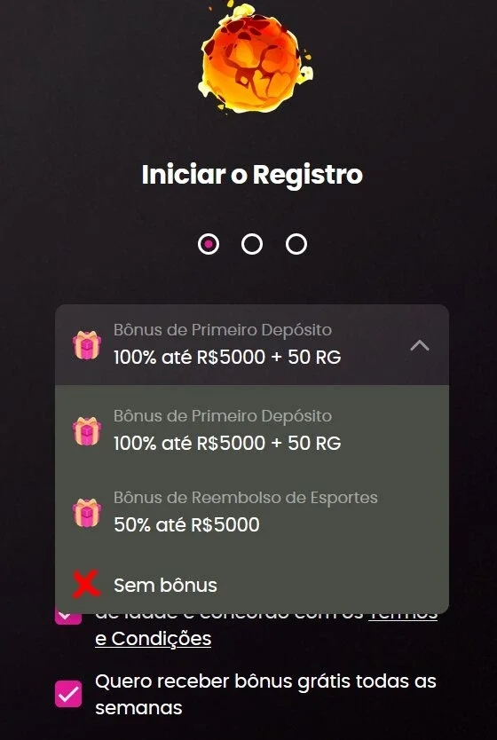 imagem bonus boasvindas registro